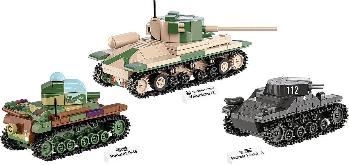 Renault R35 - Valentine IX - Panzer I