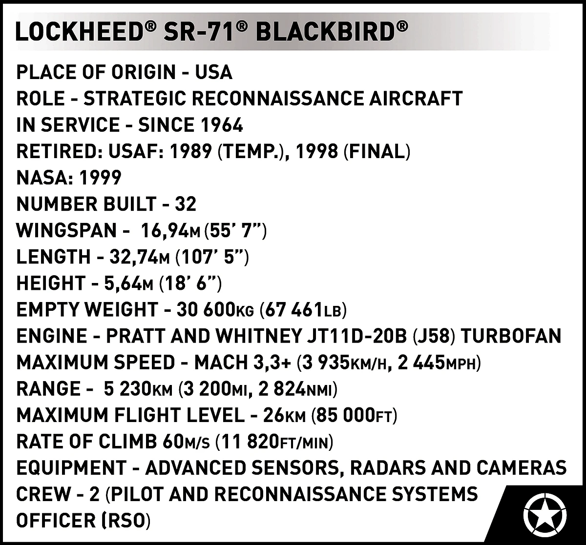 Lockheed SR-71 Blackbird
