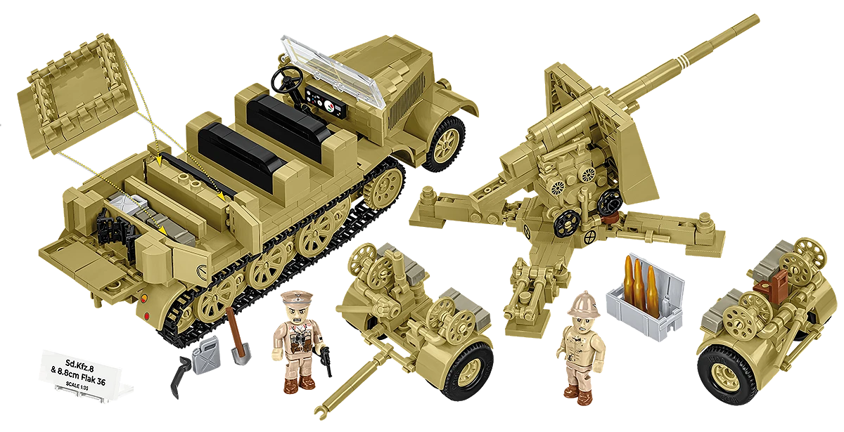 Sd.Kfz.8 Towing 8.8 cm Flak 36